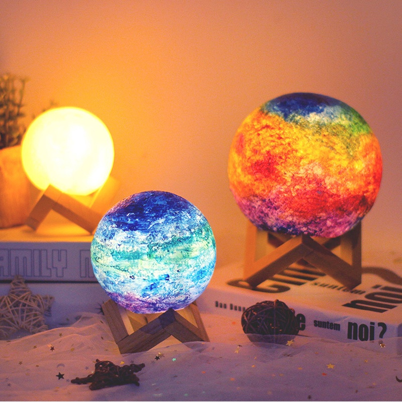 DIY Trang Trí Đèn Ngủ Mặt Trăng 3D Giá Đỡ Nhựa Siêu Đáng Yêu Độc Đáo Nhiều Công Dụng