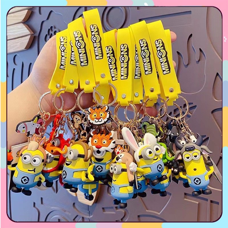 Móc Treo Chìa Khóa Hình Minions 12 Con Giáp Linh Vật Dễ Thương Làm Quà Tặng Treo Túi Xách Balo Móc Khoá Xe Máy Ô Tô
