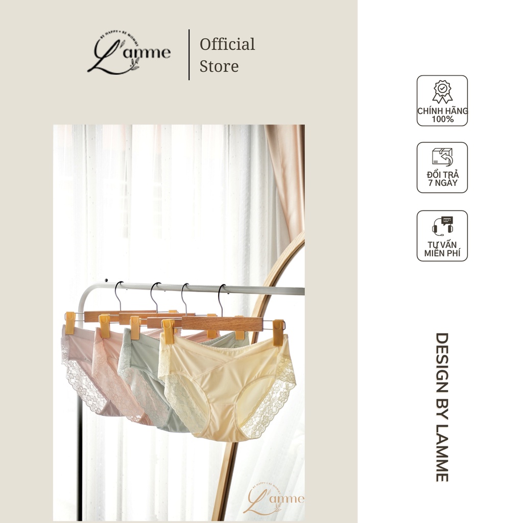 Quần lót bầu set ren lụa, 1 set 4 chiếc, mát nhẹ thoáng khí cho các mẹ bầu sản phẩm của LAMME
