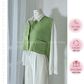 Áo gile len phong cách hàn quốc. Ảnh thật shop chup
