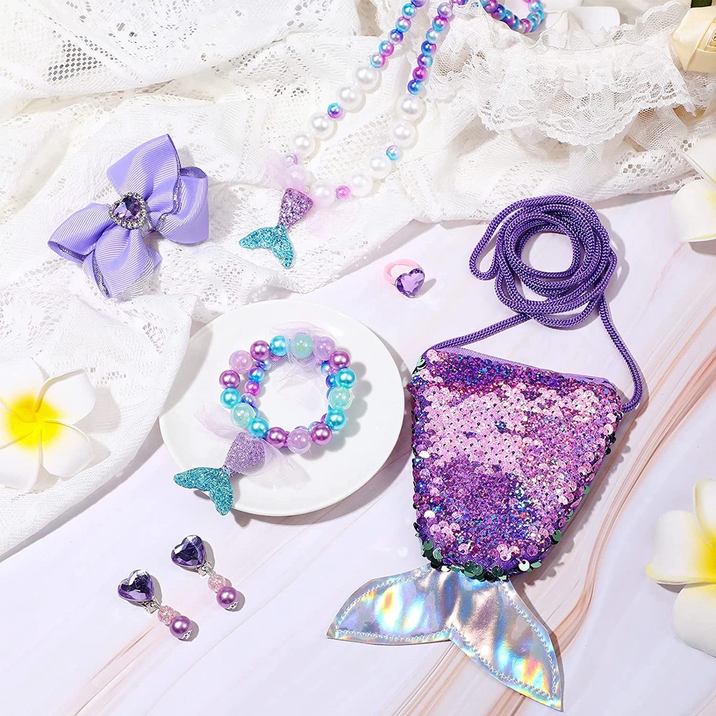 Set 6 Vòng Tay / Vòng cổ / Vòng Tay Hình Đuôi Nàng Tiên Cá Cho Bé Gái