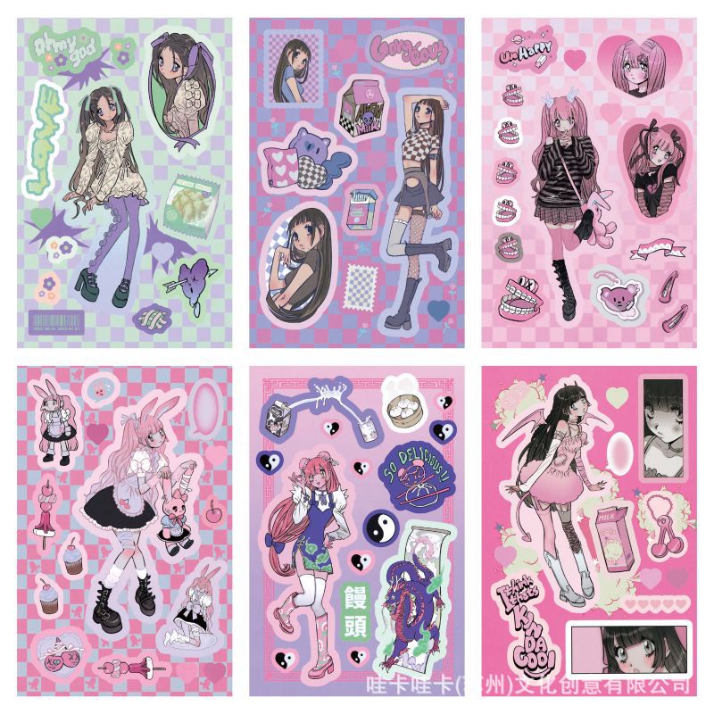 Sticker Dán Tường Hình Cô Gái Domi Và Thiên Thần Sáng Tạo