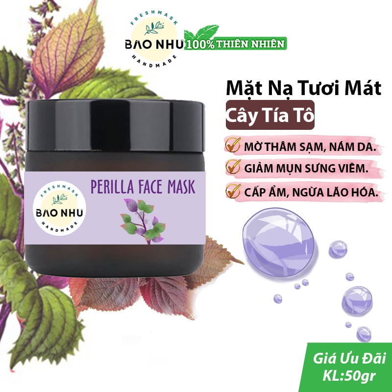 Mặt nạ tươi tía tô giảm mụn sáng da