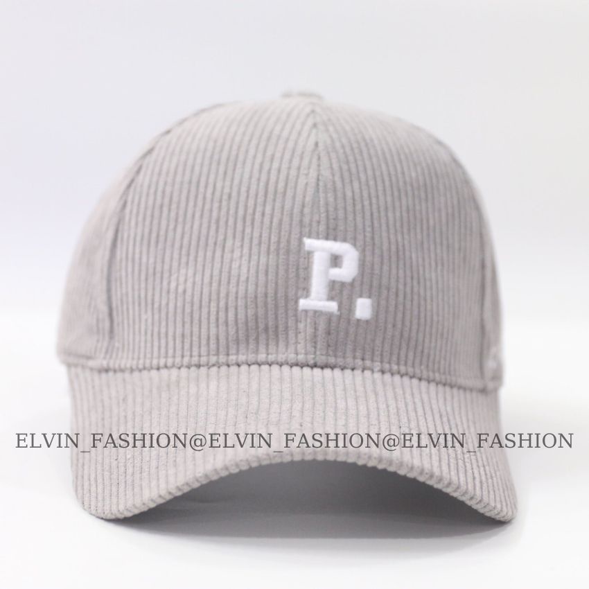 Mũ Lưỡi Trai_Nón Lưỡi Trai Chất Liệu Nhung Tăm Thêu Chữ Cái Thời Trang Unisex Phong Cách Hàn Quốc