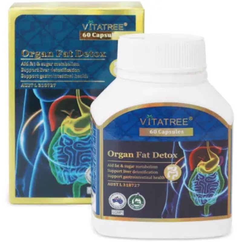 thải Mỡ nội tạng Vitatree Úc ogran fat detox 60 viên