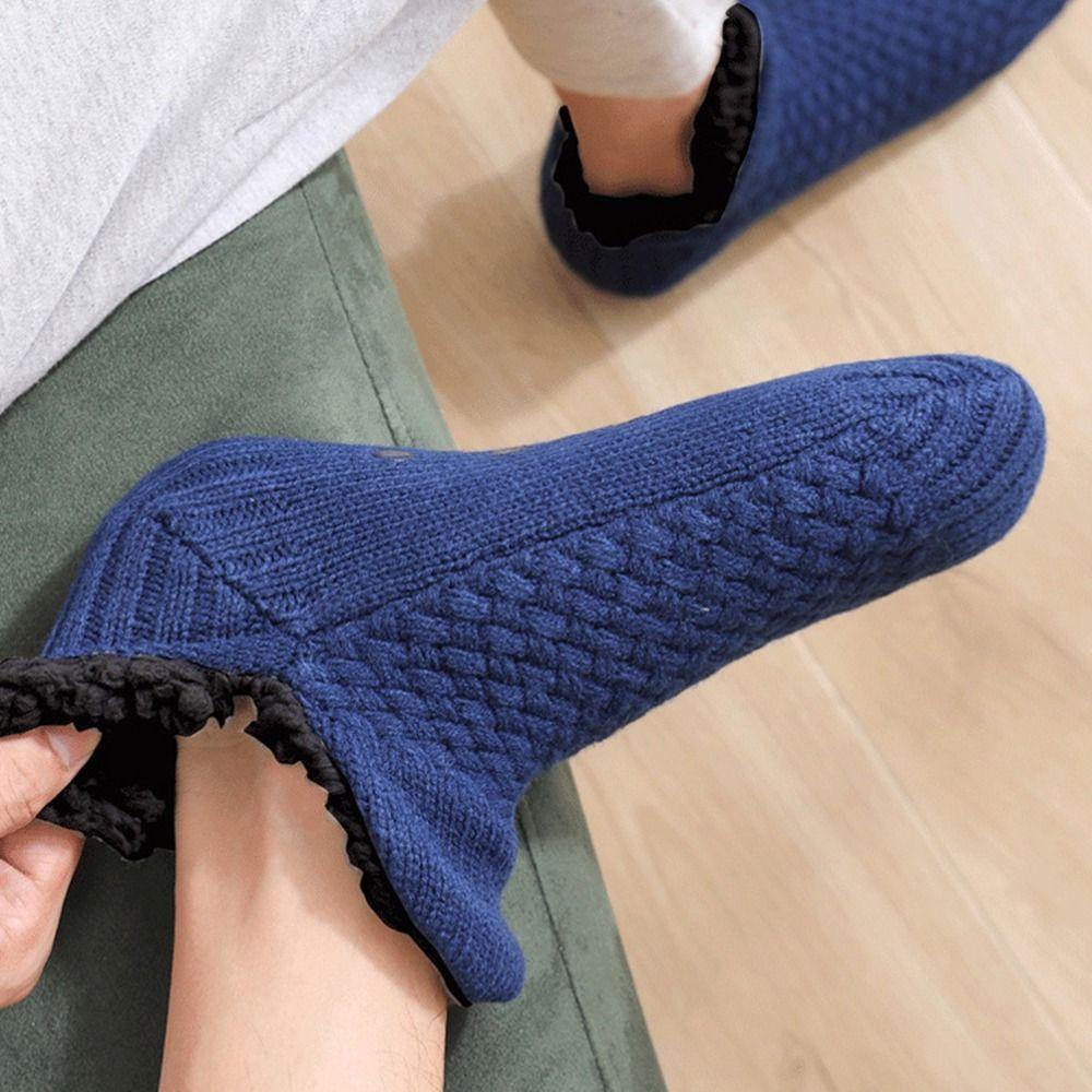 FALLFORBEAUTY Vớ Cotton Dày Chống Trượt Giữ Ấm Màu Sắc Đơn Giản Dành Cho Nam Và Nữ