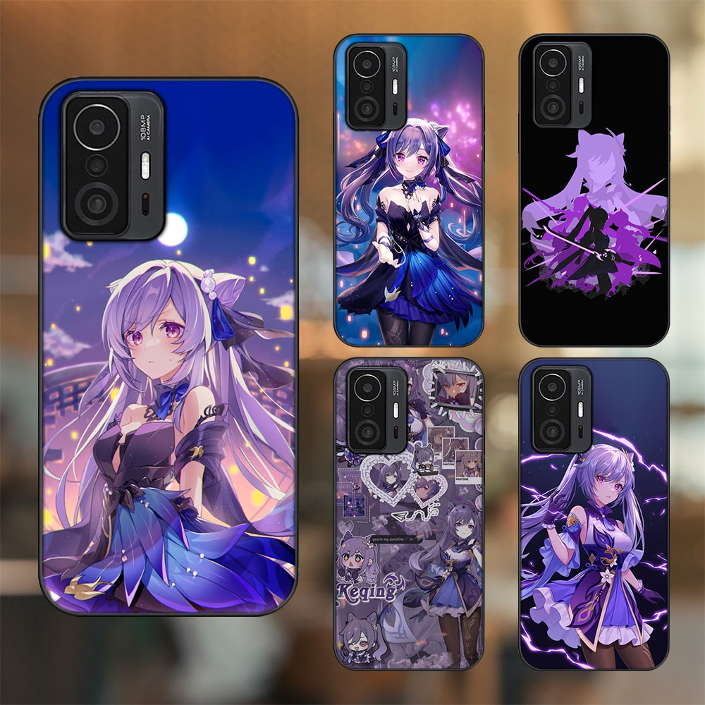 Ốp lưng Xiaomi 11T Pro 5G viền đen in hình Keqing Genshin Impact