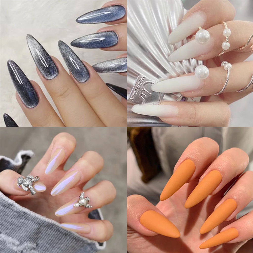 Bộ 100 Móng Tay Giả Phủ Toàn Diện Mượt Mà Nối Dài Móng