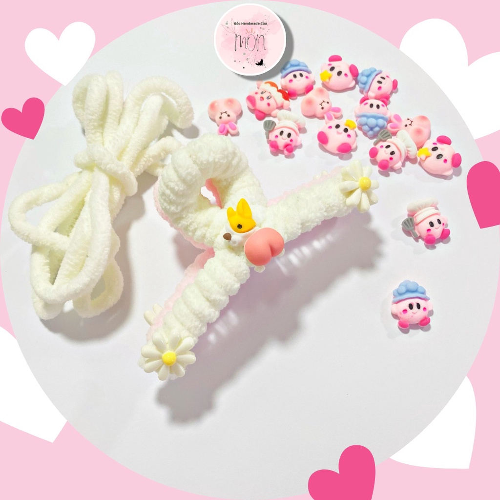 Set kẹp tóc cặp tóc tự làm bằng len nhung DIY Góc Handmade Của Mon