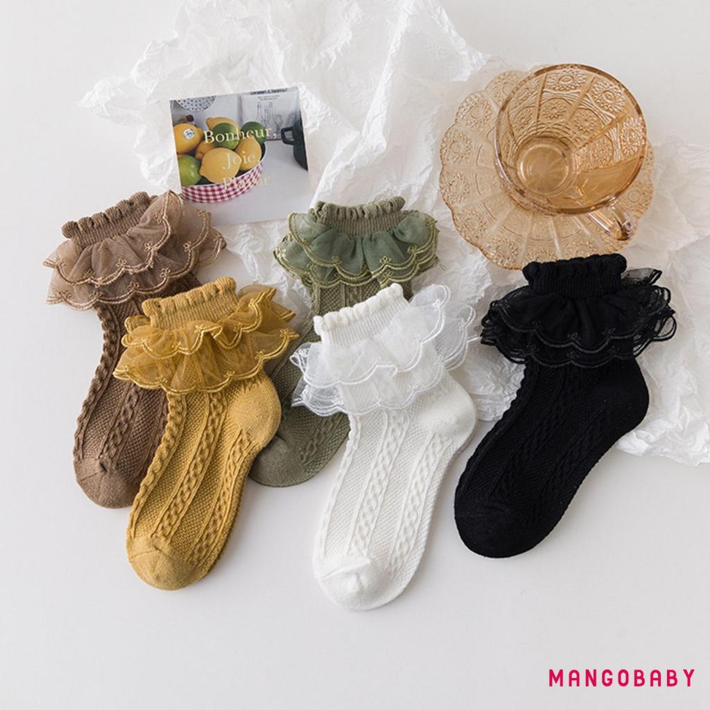 Đôi Vớ Phối Lưới Nhún Bèo Dễ Thương Dành Cho Bé Gái