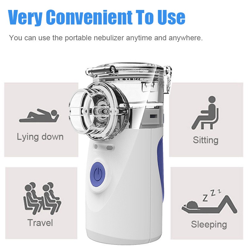 Máy Xông Khí Hen Suyễn Mini Cầm Tay Có Thể Sạc Lại Tiện Dụng Cho Gia Đình