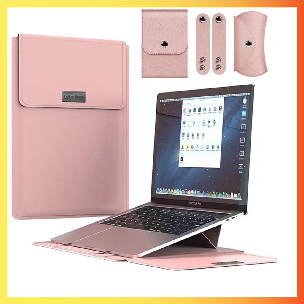 Bao dao PU đựng macbook, Túi da cho laptop táo tính năng kê tản nhiệt,đựng máy,bàn di chuột,kê tay máy 11 inch -16 inch