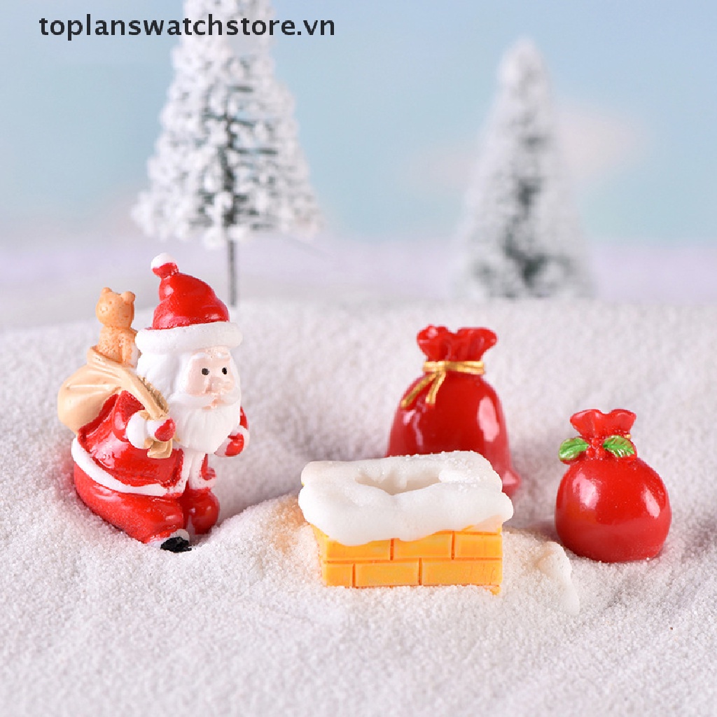 Mô Hình Ông Già Noel / Người Tuyết Mini Bằng Nhựa Resin Trang Trí Cây Thông Giáng Sinh