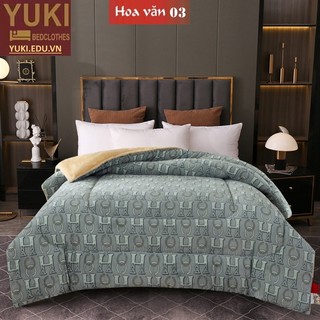 Chăn lông cừu Nhật Bản- Nhập khẩu chính hãng - Xanh họa tiết