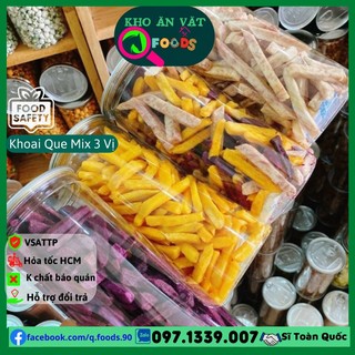 Khoai lang cọng mix 3 vị khoai môn khoai lang khoai tím hũ 400gr Khoai sấy lạnh mix 3 vị ăn vặt giá rẻ