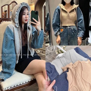 ÁO KHOÁC LEN PHỐI JEANS