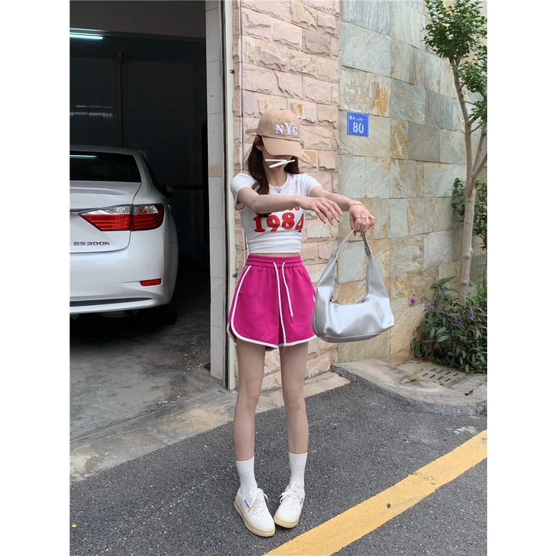 Quần Short Thể Thao Ống Rộng Màu Xám Thời Trang Mùa Hè Cho Nữ