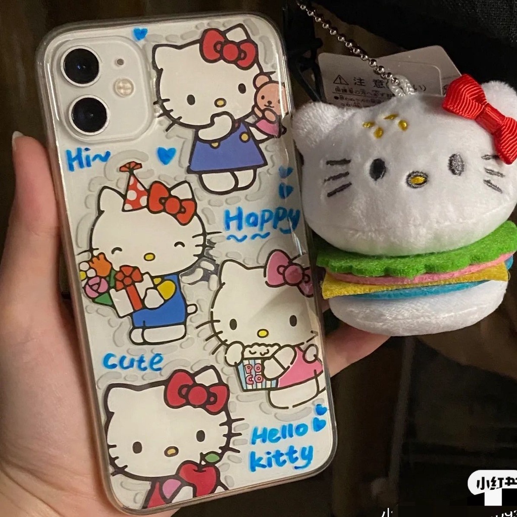 Ốp Điện Thoại Có Giá Đỡ Hình Hello Kitty Cho iPhone13pro max XSMAX C5MJ 8plus XS / 11 12