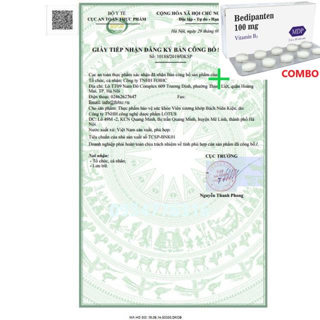 Combo Bedipanten 100mg +  ✅ Viên xương khớp Bách Niên Kiện - 20 viên