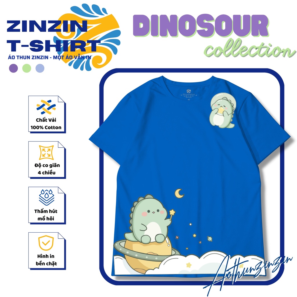 Áo thun khủng long cute 100 phần trăm cotton 4 chiều (mẫu số 3)