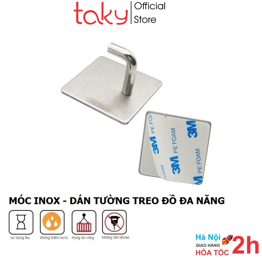 Móc Inox - Taky, Dán Tường Chịu Lực, Treo Đồ Đa Năng, Quần Áo, Các Đồ Dùng Gia Đình, Tiện Lợi, Chắc Chắn. 2005