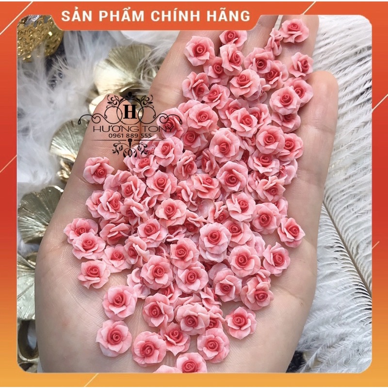 hoa hồng pháp size nhỏ, hoa bột nail