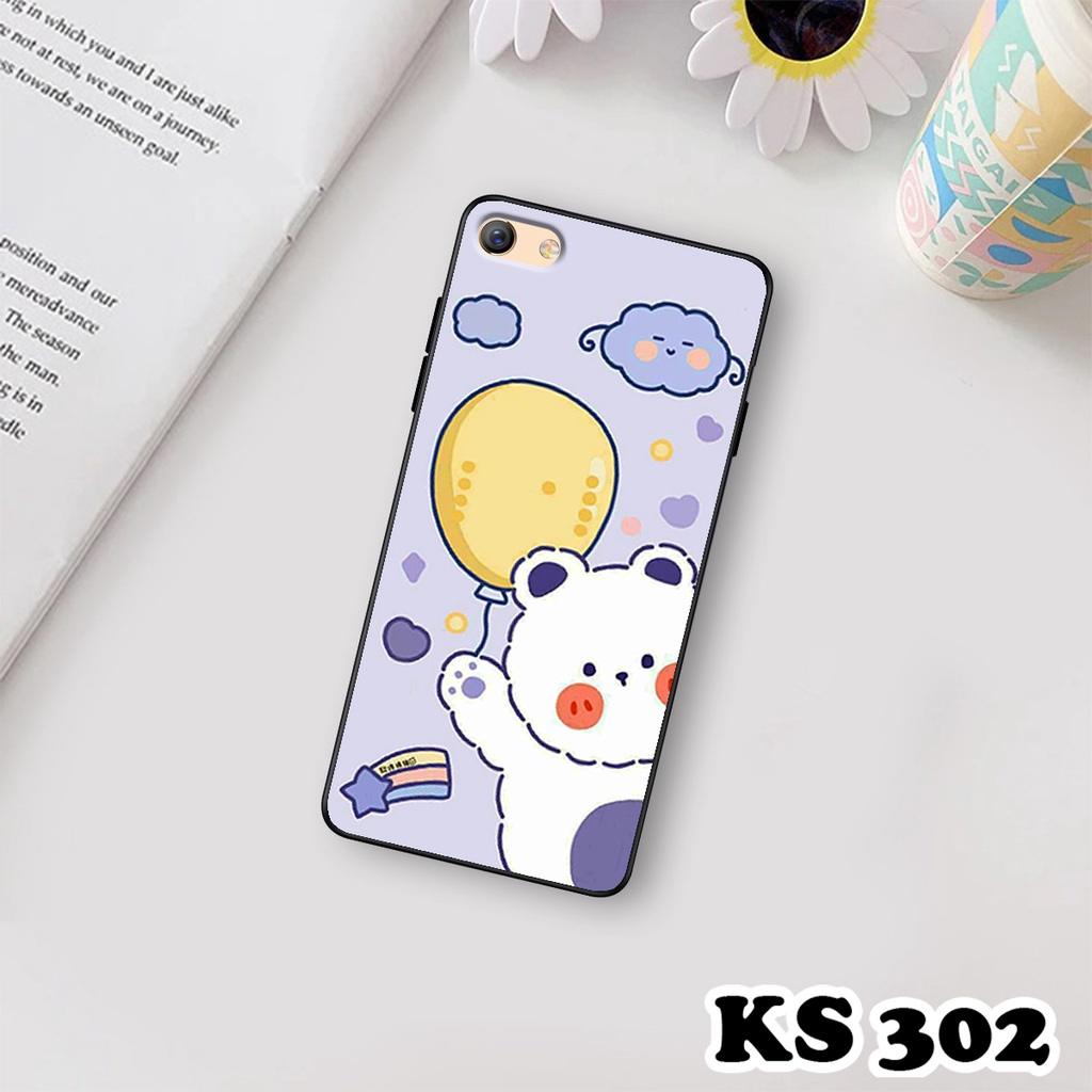 Ốp lưng Oppo F3 - Oppo F3 Plus - Oppo A77 2017 - Ốp in hình Gấu&amp;Thỏ siêu xinh - Lưng nhám viền TPU