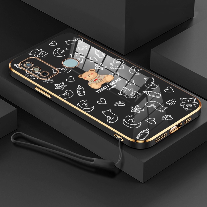 ốp lưng iPhone 11 iPhone 11 pro iPhone 11 pro max Ốp Điện Thoại TPU Dẻo Mạ Màu Họa Tiết Chú Gấu Dễ Thương Kèm Dây Đeo Cho iPhone 11 iPhone 11 pro iPhone 11 pro max
