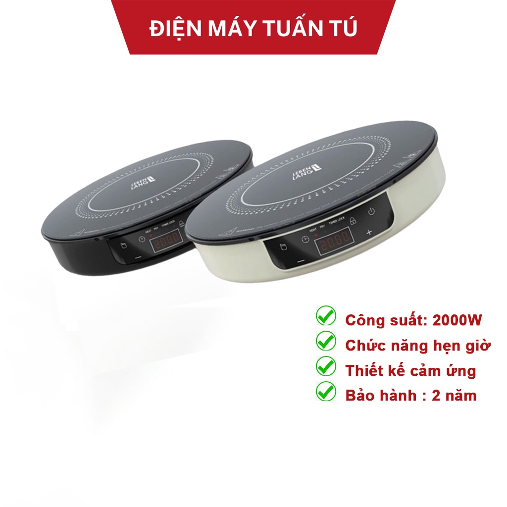 Bếp từ đơn LEBENLANG LBII5505W mặt kính chịu lực, có chức năng hẹn giờ, cài đặt thời gian nấu, công suất 2000W