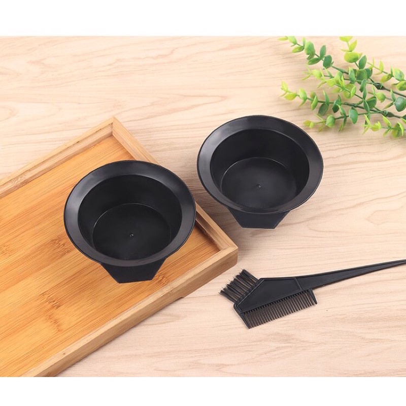 Bộ tô trộn thuốc nhuộm tóc bằng nhựa, kèm lược