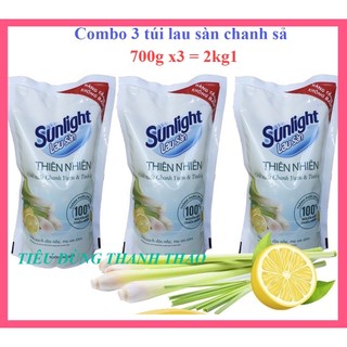 Combo 3 nước lau sàn sunlight tinh dầu thiên nhiên chanh sả túi 700g