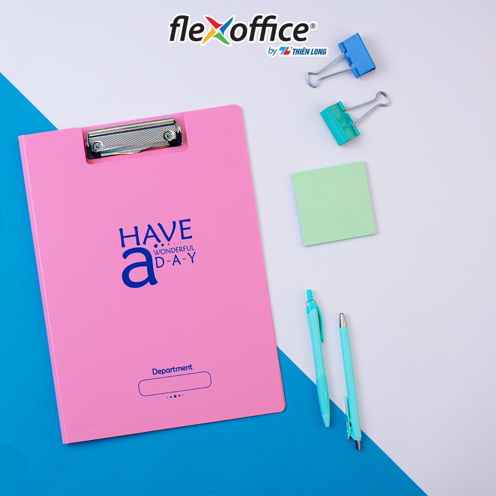 Bìa trình ký kép màu Pastel nhựa PP Thiên Long Flexoffice FO-CB03 màu ngẫu nhiên