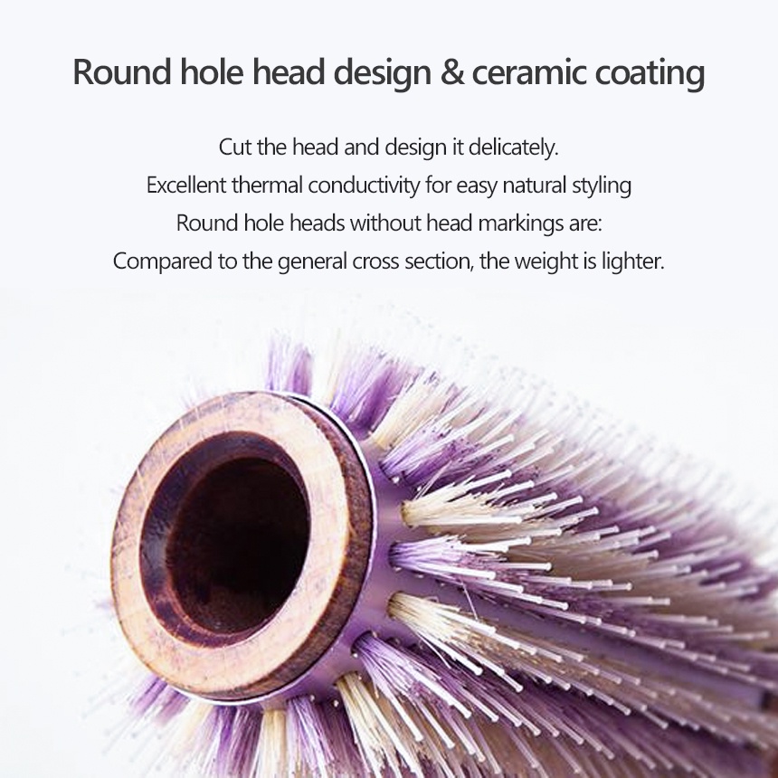 Heat Resistant Round Brush Lavender  | Lược Cuộn Tạo Kiểu Tóc Xoăn Bằng Sắt Không Cần Dùng Làm Quà Tặng Cọ Tròn Chịu Nhiệt Họa Tiết Hoa Oải Hương