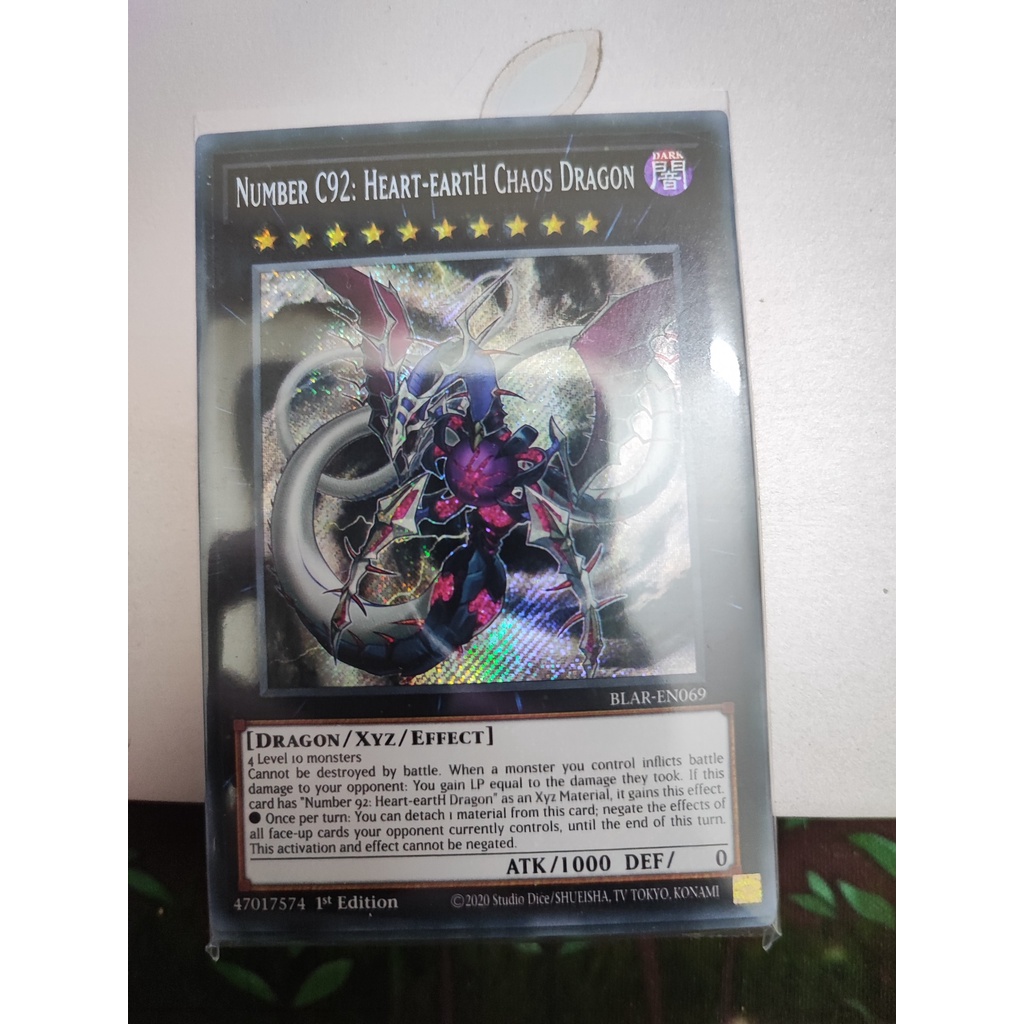 1 lá thẻ bài Number C92: Heart-eartH Chaos Dragon - BLAR-EN069 - Secret Rare 1st Edition