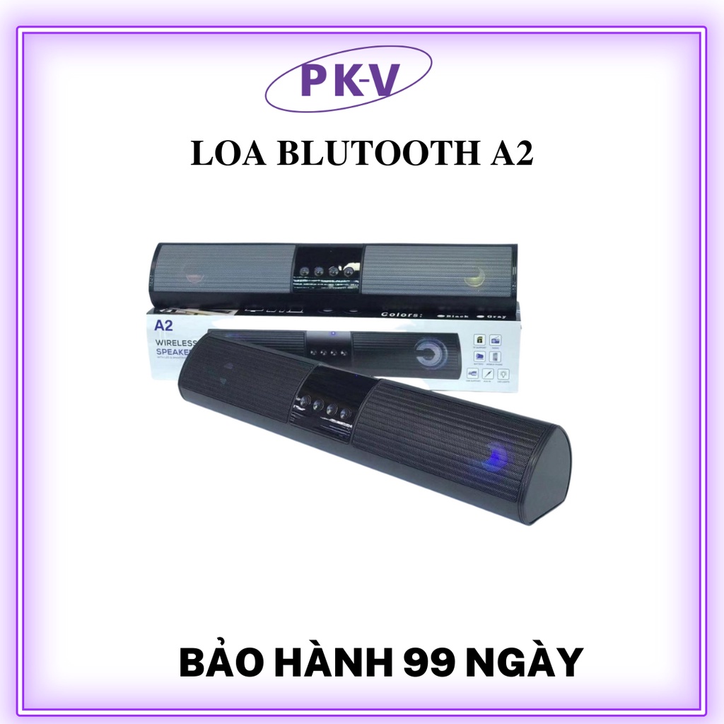 Loa bluetooth speaker A2 dáng dài 2 loa cực đỉnh, kiểu dáng sang trọng hỗ trợ thẻ nhớ, đài FM PK-V