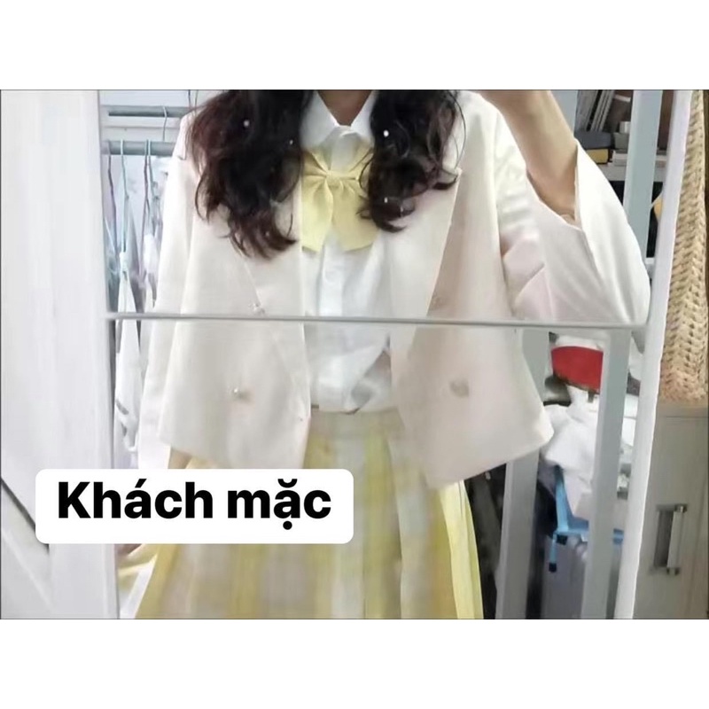 [ Sẵn hot] Áo blazer dáng ngắn , Áo vest Phong Cách Hàn Quốc , Trẻ Trung 2 Lớp | BigBuy360 - bigbuy360.vn