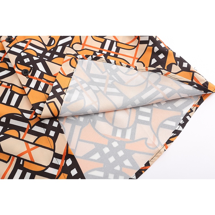 Burber * Eye Catch Áo Sơ Mi Tay Ngắn Thoải Mái Thời Trang Cổ Điển TB icon allover