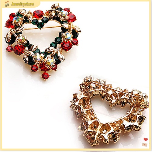 Trang Sức| Trâm Cài Áo Hình Cây Thông Giáng Sinh Bằng Hợp Kim Có Đính Đá