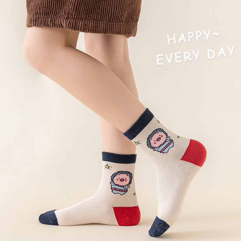 Tất Cho Bé, Set 5 Đôi, Tất Cho Bé Gái, Tất Bé Trai, Mẫu Maruko Xuất Nhật Cotton Êm Mềm, Tất Trẻ Em Thoáng Khí 1-11 Tuổi