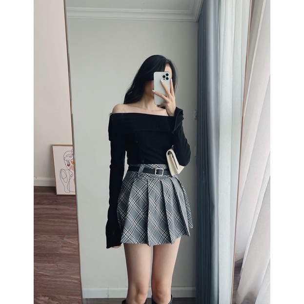 WOODIE SKIRT - chân váy xếp ly dáng ngắn tặng kèm đai REGEN