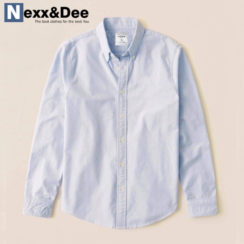 Áo sơ mi nam tay dài màu trắng công sở vải oxford denim Nexx&Dee -SM03