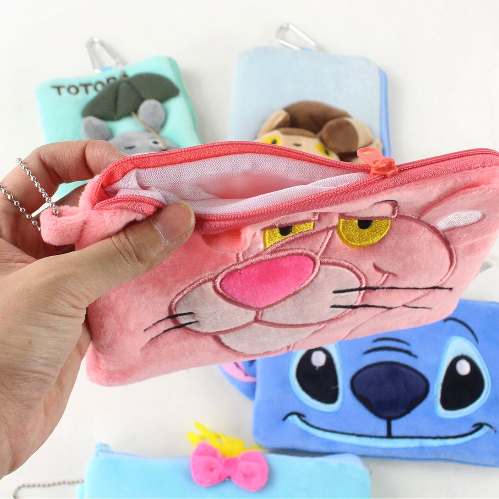 Disney Ví Đựng Tiền Xu Hình Lilo & Stitch / Mèo / Đậu / Người Ngoài Hành Tinh Nhồi Bông Đáng Yêu