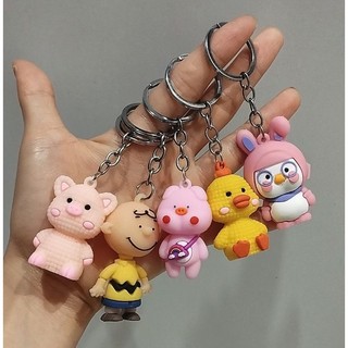 Móc khoá chú lợn hồng, khủng long xanh