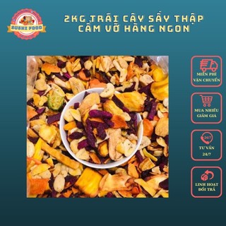 2kg trái cây sấy thập cẩm vỡ gồm khoai môn, khoai lang, chuối, mít... hàng ngon