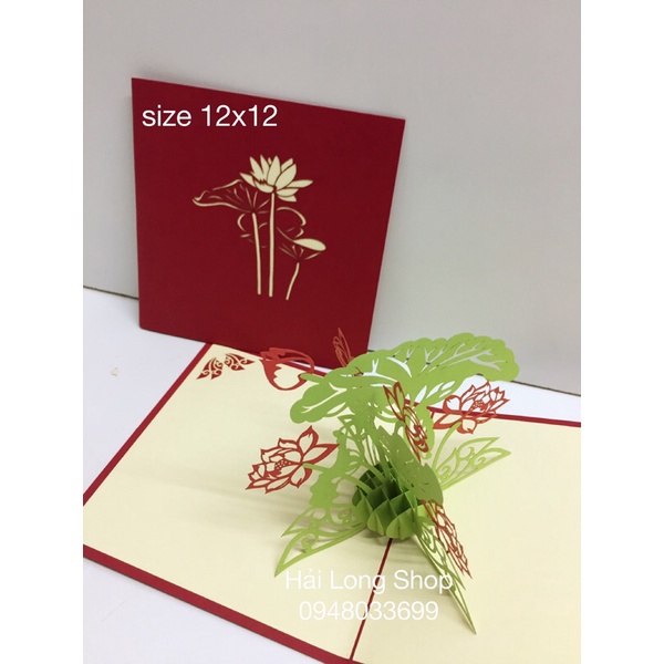 Hoa Sen - Lotus - Flower  - Thiệp 3D