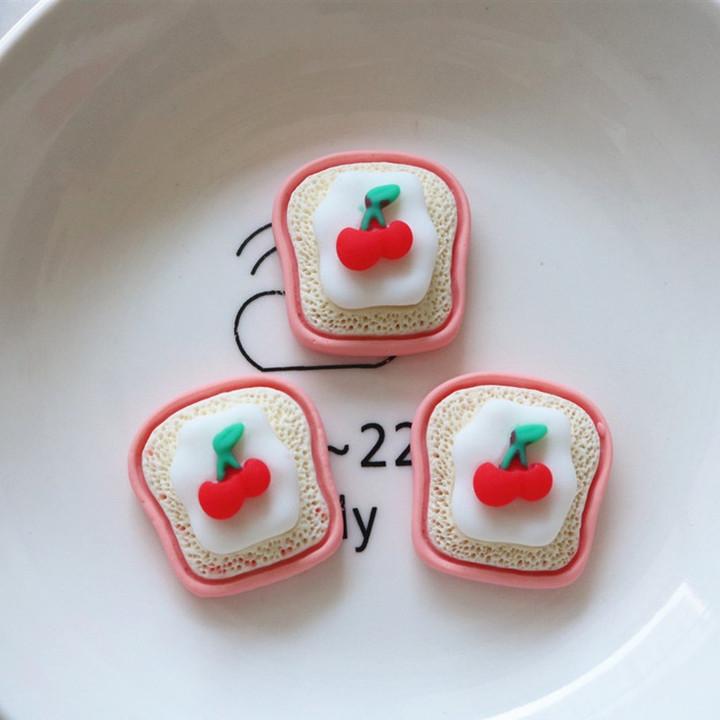 Bộ 10 Miếng Dán Trang Trí Điện Thoại / Tủ Lạnh Hình Bánh Pizza / Trái Cây Dễ Thương Diy