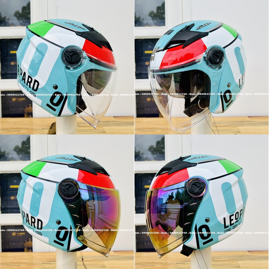 MŨ BẢO HIỂM 3/4 ROYAL M268 2 KÍNH ĐỦ MÀU TEM - HÀNG CHÍNH HÃNG