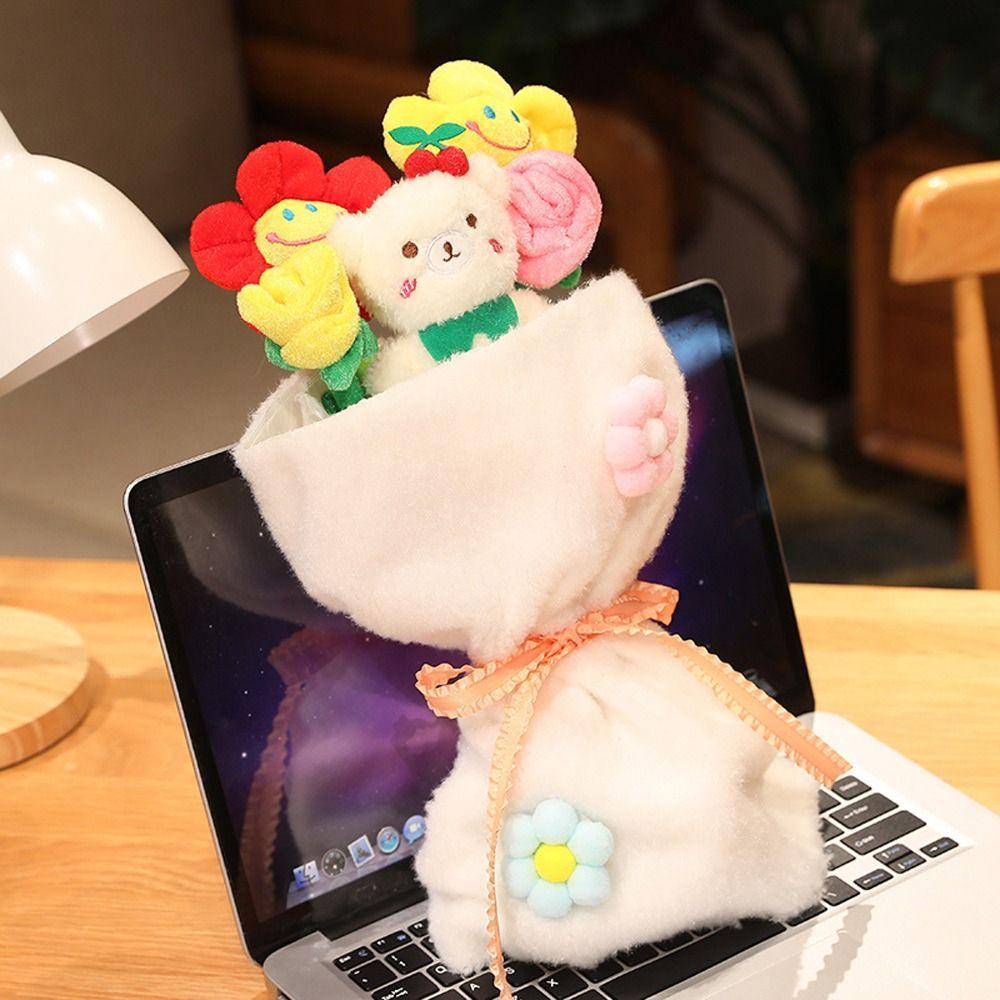 1 Bó Hoa Nhồi Bông Mềm Mại Hình Động Vật Hoạt Hình Trang Trí Nhà Cửa