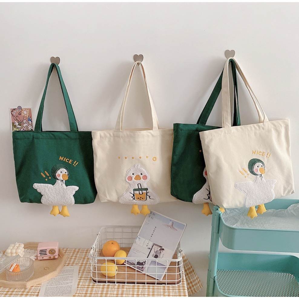 Túi vải túi tote đáng yêu hình bé vịt xinh xắn dễ thương