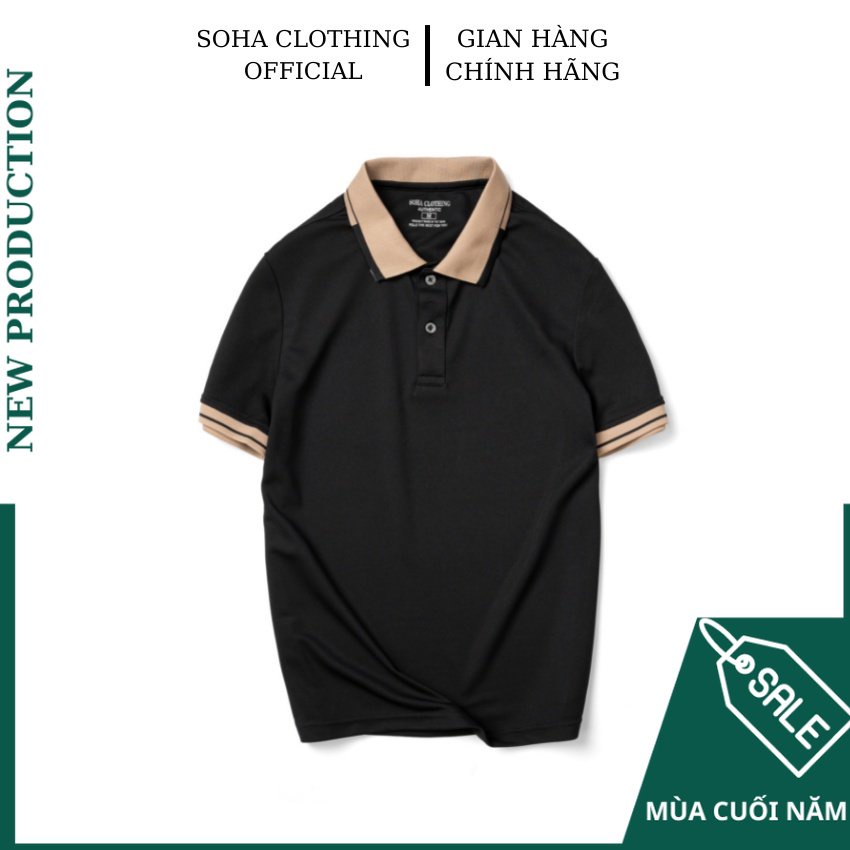 Áo Thun Polo Nam Basic TRƠN cổ phối vải Cá Sấu chuẩn form,hình in sắc nét, POLO T 22-SoHa Clothing